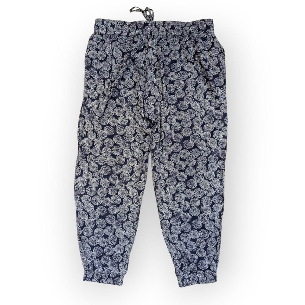 Fatface Blue Patterned Drawstring Pants Size 16 - image 2